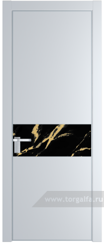 Дверь со стеклом ProfilDoors 17PA Нефи черный узор золото с профилем Серебро (Вайт (RAL 110 96 02))
