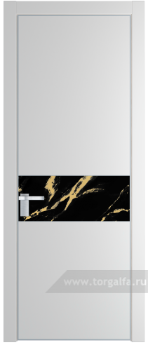 Дверь со стеклом ProfilDoors 17PA Нефи черный узор золото с профилем Серебро (Крем Вайт (RAL 120-02))