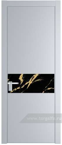 Дверь со стеклом ProfilDoors 17PA Нефи черный узор золото с профилем Серебро (Лайт Грей (RAL 870-01))