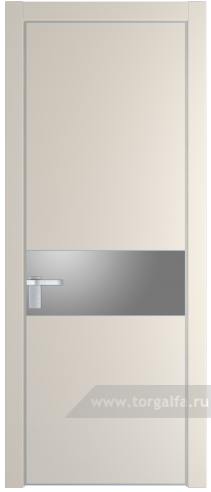 Дверь со стеклом ProfilDoors 17PA Lacobel Серебряный лак с профилем Серебро (Кремовая Магнолия (RAL 120-04))
