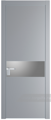 Дверь со стеклом ProfilDoors 17PA Lacobel Серебряный лак с профилем Серебро (Смоки (RAL 870-02))