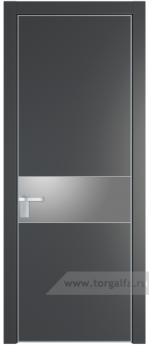 Дверь со стеклом ProfilDoors 17PA Lacobel Серебряный лак с профилем Серебро (Графит (Pantone 425С))