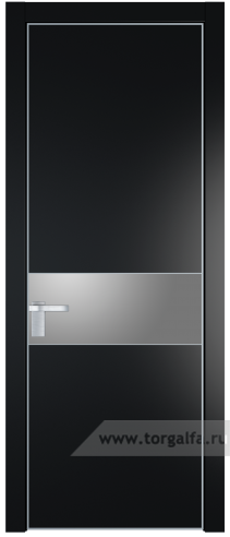 Дверь со стеклом ProfilDoors 17PA Lacobel Серебряный лак с профилем Серебро (Блэк)