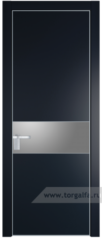 Дверь со стеклом ProfilDoors 17PA Lacobel Серебряный лак с профилем Серебро (Нэви Блу (RAL 7016))