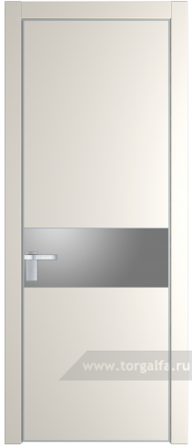 Дверь со стеклом ProfilDoors 17PA Lacobel Серебряный лак с профилем Серебро (Перламутр белый)