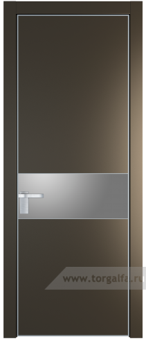 Дверь со стеклом ProfilDoors 17PA Lacobel Серебряный лак с профилем Серебро (Перламутр бронза)