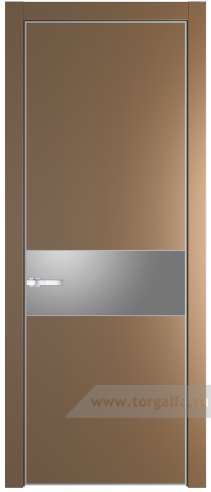 Дверь со стеклом ProfilDoors 17PA Lacobel Серебряный лак с профилем Серебро (Перламутр золото)