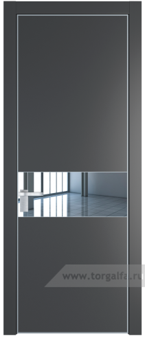 Дверь со стеклом ProfilDoors 17PA Зеркало с профилем Серебро (Графит (Pantone 425С))