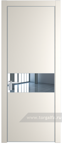 Дверь со стеклом ProfilDoors 17PA Зеркало с профилем Серебро (Перламутр белый)