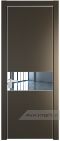 Дверь со стеклом ProfilDoors 17PA Зеркало с профилем Серебро (Перламутр бронза)