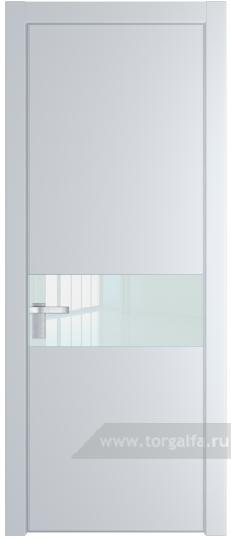 Дверь со стеклом ProfilDoors 17PA Lacobel Белый лак с профилем Серебро (Вайт (RAL 110 96 02))