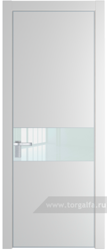 Дверь со стеклом ProfilDoors 17PA Lacobel Белый лак с профилем Серебро (Крем Вайт (RAL 120-02))