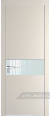 Дверь со стеклом ProfilDoors 17PA Lacobel Белый лак с профилем Серебро (Кремовая Магнолия (RAL 120-04))