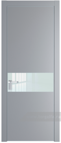 Дверь со стеклом ProfilDoors 17PA Lacobel Белый лак с профилем Серебро (Смоки (RAL 870-02))