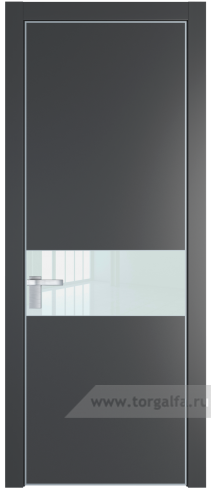 Дверь со стеклом ProfilDoors 17PA Lacobel Белый лак с профилем Серебро (Графит (Pantone 425С))