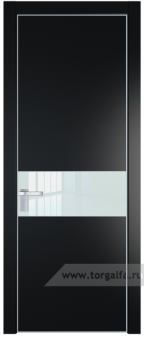 Дверь со стеклом ProfilDoors 17PA Lacobel Белый лак с профилем Серебро (Блэк)