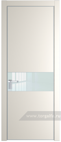 Дверь со стеклом ProfilDoors 17PA Lacobel Белый лак с профилем Серебро (Перламутр белый)