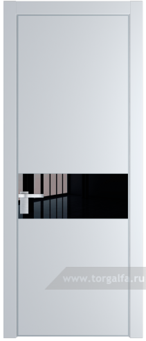 Дверь со стеклом ProfilDoors 17PA Lacobel Черный лак с профилем Серебро (Вайт (RAL 110 96 02))