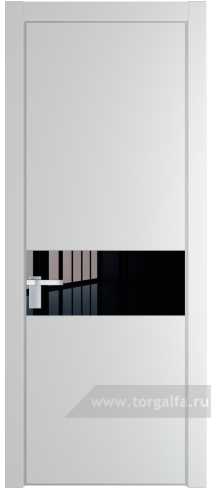 Дверь со стеклом ProfilDoors 17PA Lacobel Черный лак с профилем Серебро (Крем Вайт (RAL 120-02))