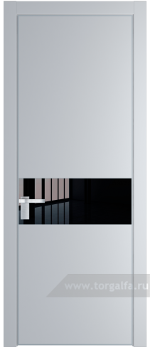 Дверь со стеклом ProfilDoors 17PA Lacobel Черный лак с профилем Серебро (Лайт Грей (RAL 870-01))