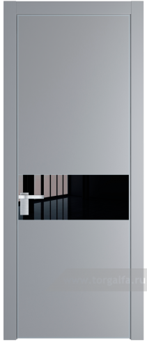 Дверь со стеклом ProfilDoors 17PA Lacobel Черный лак с профилем Серебро (Смоки (RAL 870-02))