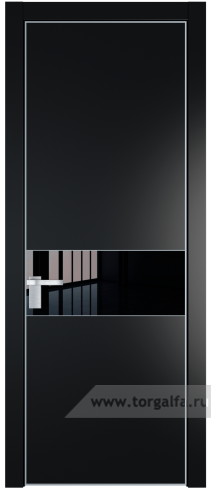 Дверь со стеклом ProfilDoors 17PA Lacobel Черный лак с профилем Серебро (Блэк)