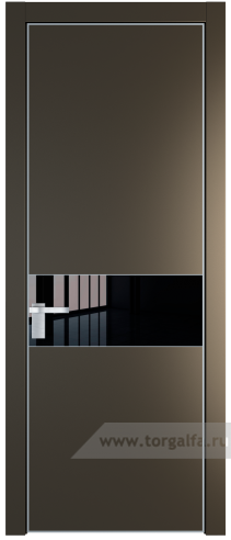 Дверь со стеклом ProfilDoors 17PA Lacobel Черный лак с профилем Серебро (Перламутр бронза)