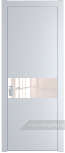 Дверь со стеклом ProfilDoors 17PA Lacobel Перламутровый лак с профилем Серебро (Вайт (RAL 110 96 02))