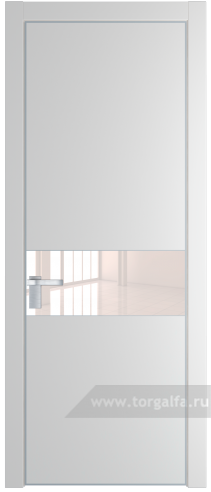 Дверь со стеклом ProfilDoors 17PA Lacobel Перламутровый лак с профилем Серебро (Крем Вайт (RAL 120-02))