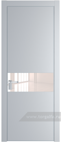 Дверь со стеклом ProfilDoors 17PA Lacobel Перламутровый лак с профилем Серебро (Лайт Грей (RAL 870-01))
