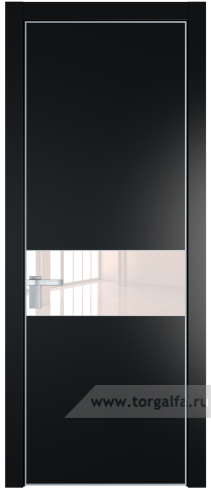 Дверь со стеклом ProfilDoors 17PA Lacobel Перламутровый лак с профилем Серебро (Блэк)