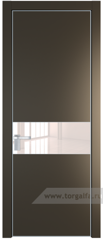Дверь со стеклом ProfilDoors 17PA Lacobel Перламутровый лак с профилем Серебро (Перламутр бронза)