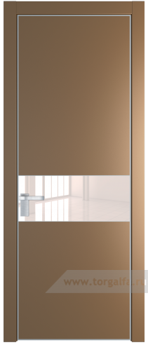 Дверь со стеклом ProfilDoors 17PA Lacobel Перламутровый лак с профилем Серебро (Перламутр золото)
