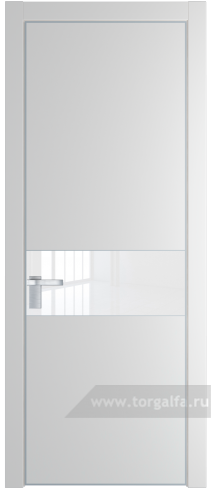 Дверь со стеклом ProfilDoors 17PA Лак классик с профилем Серебро (Крем Вайт (RAL 120-02))