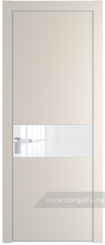 Дверь со стеклом ProfilDoors 17PA Лак классик с профилем Серебро (Кремовая Магнолия (RAL 120-04))