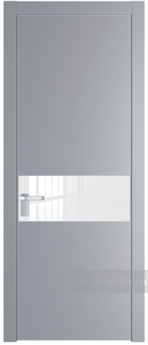 Дверь со стеклом ProfilDoors 17PA Лак классик с профилем Серебро (Смоки (RAL 870-02))
