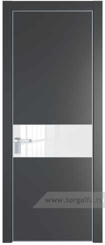 Дверь со стеклом ProfilDoors 17PA Лак классик с профилем Серебро (Графит (Pantone 425С))