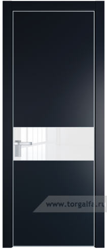 Дверь со стеклом ProfilDoors 17PA Лак классик с профилем Серебро (Нэви Блу (RAL 7016))