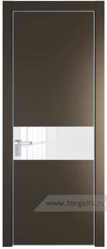 Дверь со стеклом ProfilDoors 17PA Лак классик с профилем Серебро (Перламутр бронза)