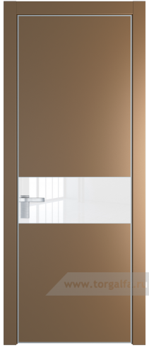 Дверь со стеклом ProfilDoors 17PA Лак классик с профилем Серебро (Перламутр золото)