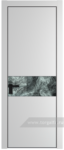 Дверь со стеклом ProfilDoors 17PA Атриум серебро с профилем Черный матовый RAL9005 (Крем Вайт (RAL 120-02))