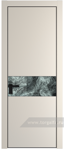 Дверь со стеклом ProfilDoors 17PA Атриум серебро с профилем Черный матовый RAL9005 (Кремовая Магнолия (RAL 120-04))