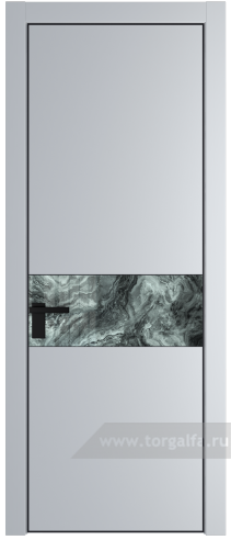Дверь со стеклом ProfilDoors 17PA Атриум серебро с профилем Черный матовый RAL9005 (Лайт Грей (RAL 870-01))