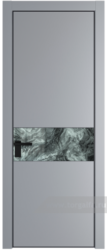 Дверь со стеклом ProfilDoors 17PA Атриум серебро с профилем Черный матовый RAL9005 (Смоки (RAL 870-02))