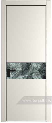 Дверь со стеклом ProfilDoors 17PA Атриум серебро с профилем Черный матовый RAL9005 (Перламутр белый)