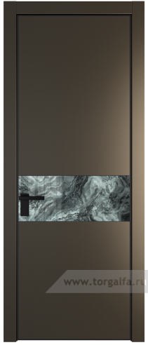 Дверь со стеклом ProfilDoors 17PA Атриум серебро с профилем Черный матовый RAL9005 (Перламутр бронза)