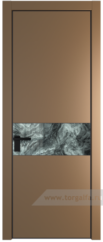 Дверь со стеклом ProfilDoors 17PA Атриум серебро с профилем Черный матовый RAL9005 (Перламутр золото)
