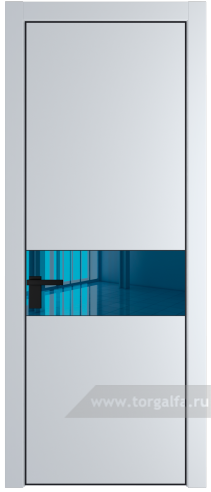 Дверь со стеклом ProfilDoors 17PA Зеркало Blue с профилем Черный матовый RAL9005 (Вайт (RAL 110 96 02))