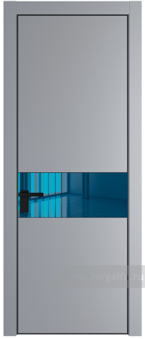 Дверь со стеклом ProfilDoors 17PA Зеркало Blue с профилем Черный матовый RAL9005 (Смоки (RAL 870-02))