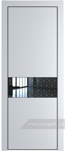 Дверь со стеклом ProfilDoors 17PA Лоран узор золото с профилем Черный матовый RAL9005 (Вайт (RAL 110 96 02))